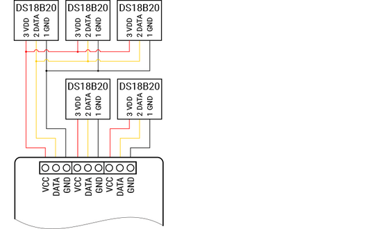 Shelly Plus Add-On 1-Wire wiring diagrams