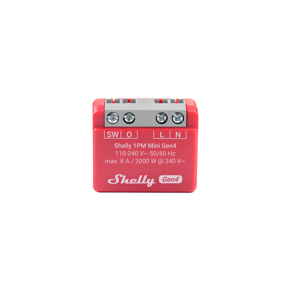 Shelly SH-SHELLY1PM-MG4 - 1PM Mini Gen4 WiFi/Zigbee-operated 8A relay switch with power monitoring