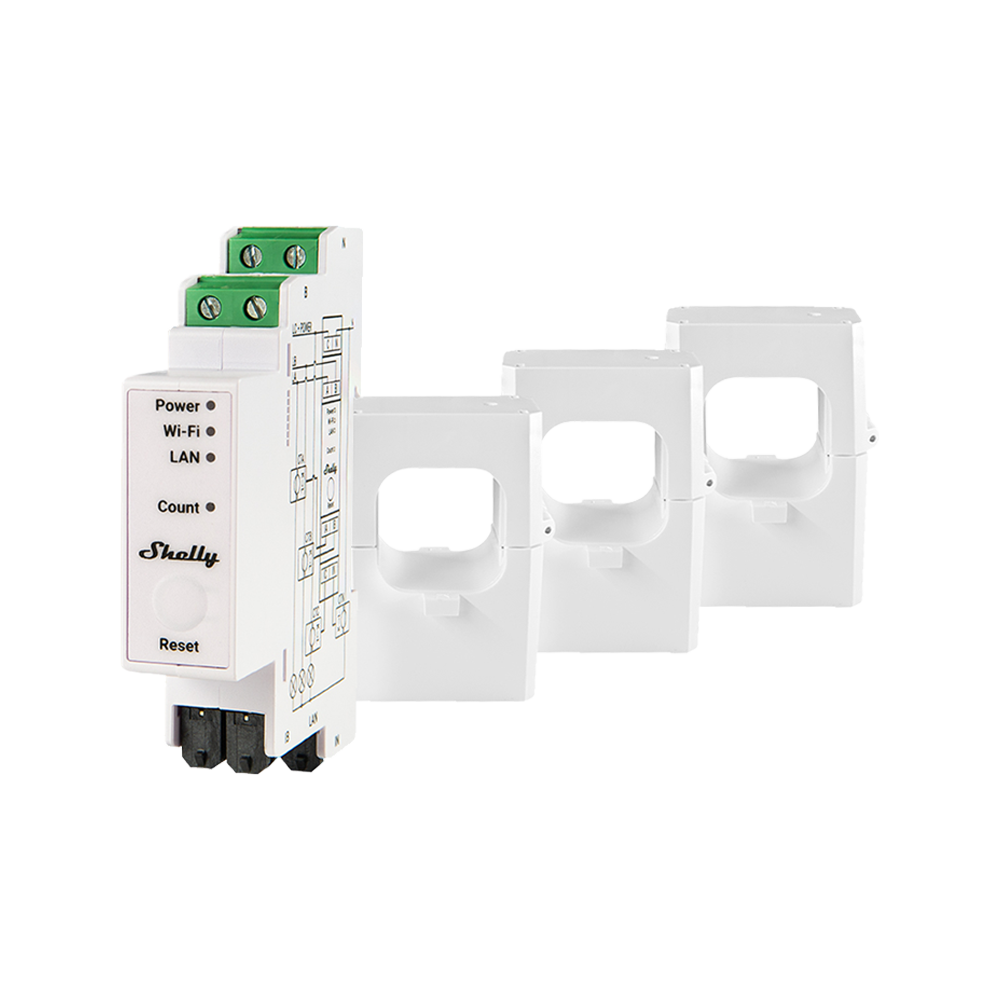 Shelly Pro 3EM 400A - Next-generation DIN-mountable 3-Phase Energy Meter, 400A