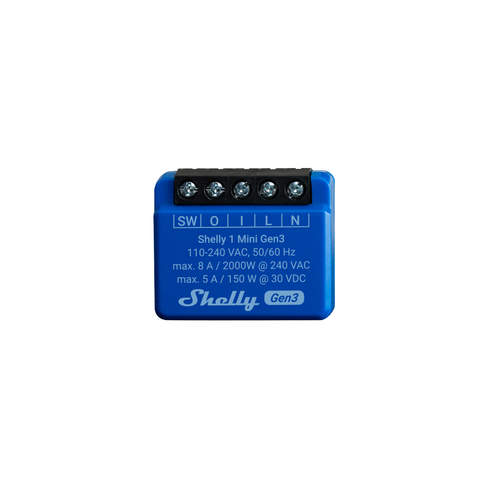 Shelly Mini 1 gen3, Wi-Fi-operated smart switch, 1 channel 8 A - Wi-Fi-operated smart switch, 1 channel 8 A