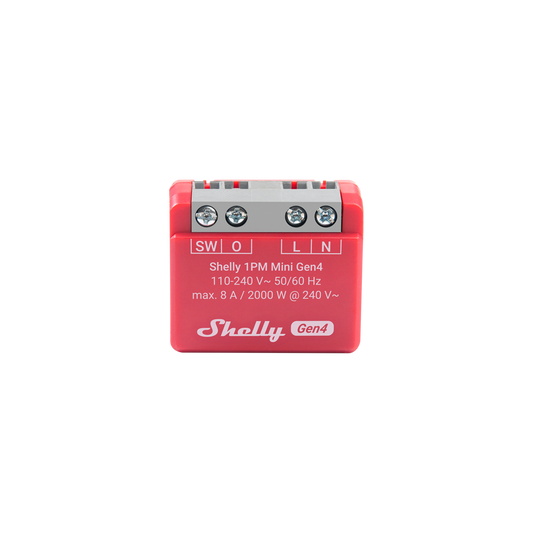 Shelly SH-SHELLY1PM-MG4 - 1PM Mini Gen4 WiFi/Zigbee-operated 8A relay switch with power monitoring
