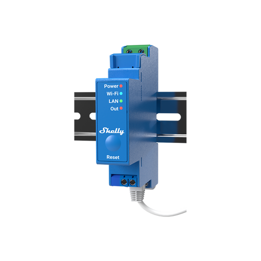 Shelly Professional 1-channel DIN rail smart switch with dry contacts