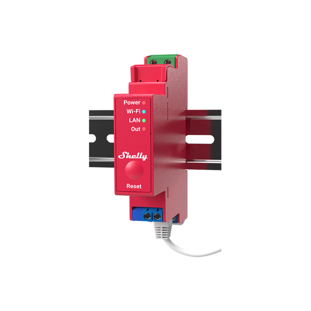 Shelly Professional 1-channel DIN rail smart switch with power metering